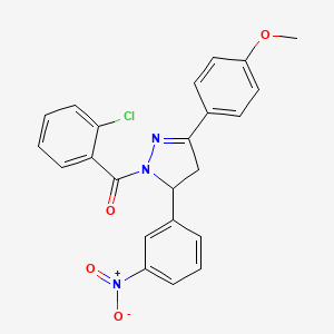 1-(2-chlorobenzoyl)-3-(4-methoxyphenyl)-5-(3-nitrophenyl)-4,5-dihydro-1H-pyrazole