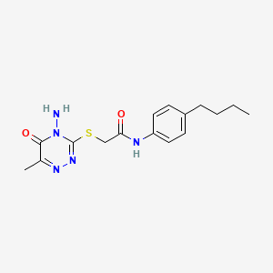 2-[(4-amino-6-methyl-5-oxo-1,2,4-triazin-3-yl)sulfanyl]-N-(4-butylphenyl)acetamide