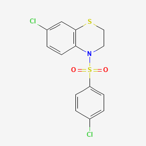 7-chloro-4-[(4-chlorophenyl)sulfonyl]-3,4-dihydro-2H-1,4-benzothiazine