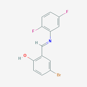 molecular formula C13H8BrF2NO B2953614 4-bromo-2-{(E)-[(2,5-difluorophenyl)imino]methyl}phenol CAS No. 452298-18-9