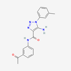 molecular formula C18H17N5O2 B2953624 N-(3-acetylphenyl)-5-amino-1-(3-methylphenyl)-1H-1,2,3-triazole-4-carboxamide CAS No. 951903-11-0