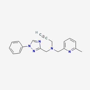 molecular formula C19H19N5 B2953628 [(6-methylpyridin-2-yl)methyl][(1-phenyl-1H-1,2,4-triazol-3-yl)methyl](prop-2-yn-1-yl)amine CAS No. 1797219-90-9