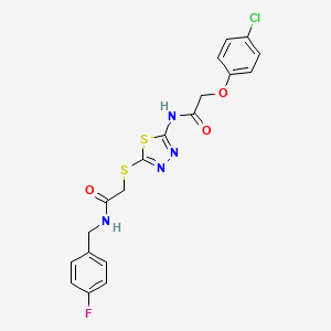 2-(4-chlorophenoxy)-N-(5-((2-((4-fluorobenzyl)amino)-2-oxoethyl)thio)-1,3,4-thiadiazol-2-yl)acetamide