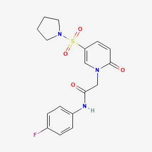N-(4-fluorophenyl)-2-(2-oxo-5-pyrrolidin-1-ylsulfonylpyridin-1-yl)acetamide