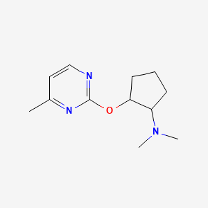 molecular formula C12H19N3O B2953653 N,N-dimethyl-2-[(4-methylpyrimidin-2-yl)oxy]cyclopentan-1-amine CAS No. 2197891-73-7