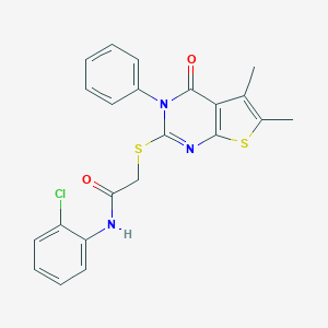 N-(2-chlorophenyl)-2-[(5,6-dimethyl-4-oxo-3-phenyl-3,4-dihydrothieno[2,3-d]pyrimidin-2-yl)sulfanyl]acetamide