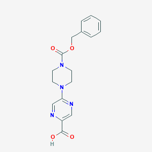 molecular formula C17H18N4O4 B2953661 5-(4-Phenylmethoxycarbonylpiperazin-1-yl)pyrazine-2-carboxylic acid CAS No. 2287333-17-7