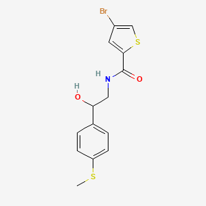 molecular formula C14H14BrNO2S2 B2953664 4-bromo-N-(2-hydroxy-2-(4-(methylthio)phenyl)ethyl)thiophene-2-carboxamide CAS No. 1448058-11-4