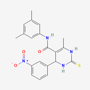 molecular formula C20H20N4O3S B2953669 N-(3,5-dimethylphenyl)-6-methyl-4-(3-nitrophenyl)-2-sulfanylidene-3,4-dihydro-1H-pyrimidine-5-carboxamide CAS No. 537679-44-0