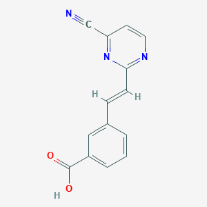 molecular formula C14H9N3O2 B2953670 3-[(E)-2-(4-Cyanopyrimidin-2-yl)ethenyl]benzoic acid CAS No. 1808335-74-1
