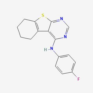 molecular formula C16H14FN3S B2953671 N-(4-氟苯基)-5,6,7,8-四氢-[1]苯并噻咯并[2,3-d]嘧啶-4-胺 CAS No. 70059-65-3