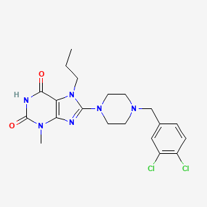 8-{4-[(3,4-Dichlorophenyl)methyl]piperazinyl}-3-methyl-7-propyl-1,3,7-trihydro purine-2,6-dione