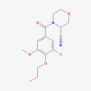 molecular formula C16H19ClN2O4 B2953706 4-(3-Chloro-5-methoxy-4-propoxybenzoyl)morpholine-3-carbonitrile CAS No. 1384804-57-2
