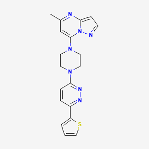 molecular formula C19H19N7S B2953713 3-(4-{5-Methylpyrazolo[1,5-a]pyrimidin-7-yl}piperazin-1-yl)-6-(thiophen-2-yl)pyridazine CAS No. 2380185-60-2