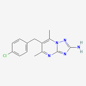6-[(4-Chlorophenyl)methyl]-5,7-dimethyl-[1,2,4]triazolo[1,5-a]pyrimidin-2-amine