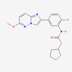 molecular formula C20H21FN4O2 B2953718 2-环戊基-N-(2-氟-5-(6-甲氧基咪唑并[1,2-b]哒嗪-2-基)苯基)乙酰胺 CAS No. 955802-31-0