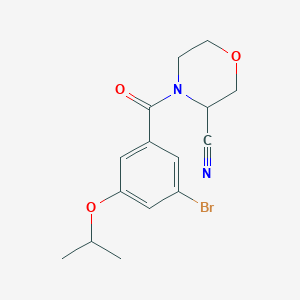 molecular formula C15H17BrN2O3 B2953732 4-(3-Bromo-5-propan-2-yloxybenzoyl)morpholine-3-carbonitrile CAS No. 2224467-25-6