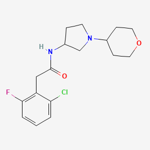 molecular formula C17H22ClFN2O2 B2953736 2-(2-氯-6-氟苯基)-N-(1-(四氢-2H-吡喃-4-基)吡咯烷-3-基)乙酰胺 CAS No. 2320687-68-9