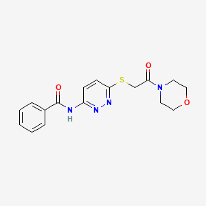 molecular formula C17H18N4O3S B2953737 N-(6-((2-morpholino-2-oxoethyl)thio)pyridazin-3-yl)benzamide CAS No. 1021090-35-6