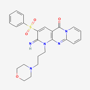 molecular formula C24H25N5O4S B2953744 2-imino-1-(3-morpholinopropyl)-3-(phenylsulfonyl)-1H-dipyrido[1,2-a:2',3'-d]pyrimidin-5(2H)-one CAS No. 606951-63-7
