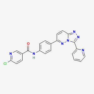 molecular formula C22H14ClN7O B2953745 6-氯-N-(4-(3-(吡啶-2-基)-[1,2,4]三唑并[4,3-b]哒嗪-6-基)苯基)烟酰胺 CAS No. 891102-73-1