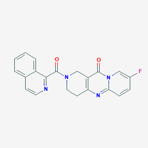 molecular formula C21H15FN4O2 B2953751 8-fluoro-2-(isoquinoline-1-carbonyl)-3,4-dihydro-1H-dipyrido[1,2-a:4',3'-d]pyrimidin-11(2H)-one CAS No. 2034415-40-0