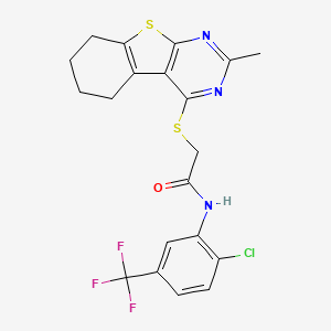 N-[2-chloro-5-(trifluoromethyl)phenyl]-2-[(2-methyl-5,6,7,8-tetrahydro-[1]benzothiolo[2,3-d]pyrimidin-4-yl)sulfanyl]acetamide