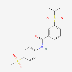 molecular formula C17H19NO5S2 B2953757 3-(isopropylsulfonyl)-N-(4-(methylsulfonyl)phenyl)benzamide CAS No. 920351-47-9