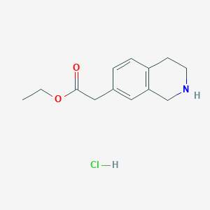 molecular formula C13H18ClNO2 B2953758 Ethyl 2-(1,2,3,4-tetrahydroisoquinolin-7-yl)acetate hydrochloride CAS No. 1956355-06-8