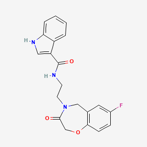 N-(2-(7-fluoro-3-oxo-2,3-dihydrobenzo[f][1,4]oxazepin-4(5H)-yl)ethyl)-1H-indole-3-carboxamide