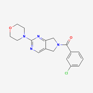 molecular formula C17H17ClN4O2 B2953771 (3-chlorophenyl)(2-morpholino-5H-pyrrolo[3,4-d]pyrimidin-6(7H)-yl)methanone CAS No. 2034370-90-4