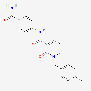 N-(4-carbamoylphenyl)-1-(4-methylbenzyl)-2-oxo-1,2-dihydropyridine-3-carboxamide