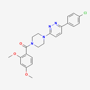 molecular formula C23H23ClN4O3 B2953774 (4-(6-(4-Chlorophenyl)pyridazin-3-yl)piperazin-1-yl)(2,4-dimethoxyphenyl)methanone CAS No. 1021035-42-6