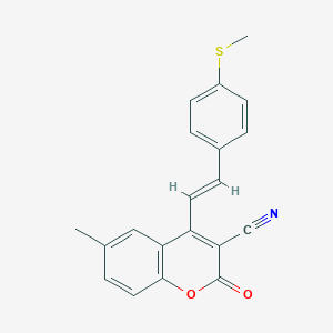 6-methyl-4-{2-[4-(methylsulfanyl)phenyl]vinyl}-2-oxo-2H-chromene-3-carbonitrile