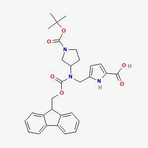 molecular formula C30H33N3O6 B2953781 5-[[9H-Fluoren-9-ylmethoxycarbonyl-[1-[(2-methylpropan-2-yl)oxycarbonyl]pyrrolidin-3-yl]amino]methyl]-1H-pyrrole-2-carboxylic acid CAS No. 2137608-68-3