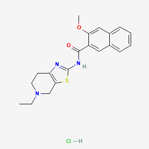 molecular formula C20H22ClN3O2S B2953783 N-(5-ethyl-4,5,6,7-tetrahydrothiazolo[5,4-c]pyridin-2-yl)-3-methoxy-2-naphthamide hydrochloride CAS No. 1330314-78-7