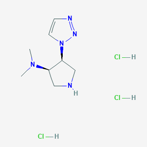 molecular formula C8H18Cl3N5 B2953784 (3R,4S)-N,N-Dimethyl-4-(triazol-1-yl)pyrrolidin-3-amine;trihydrochloride CAS No. 2059917-75-6
