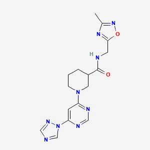 1-(6-(1H-1,2,4-triazol-1-yl)pyrimidin-4-yl)-N-((3-methyl-1,2,4-oxadiazol-5-yl)methyl)piperidine-3-carboxamide