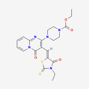 (Z)-ethyl 4-(3-((3-ethyl-4-oxo-2-thioxothiazolidin-5-ylidene)methyl)-4-oxo-4H-pyrido[1,2-a]pyrimidin-2-yl)piperazine-1-carboxylate