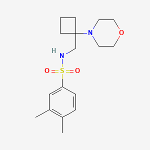 molecular formula C17H26N2O3S B2953812 3,4-Dimethyl-N-[(1-morpholin-4-ylcyclobutyl)methyl]benzenesulfonamide CAS No. 2380175-21-1