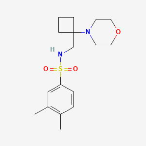 molecular formula C17H26N2O3S B2953812 3,4-dimethyl-N-{[1-(morpholin-4-yl)cyclobutyl]methyl}benzene-1-sulfonamide CAS No. 2380175-21-1