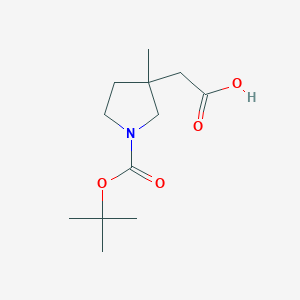 molecular formula C12H21NO4 B2953814 2-(1-(tert-Butoxycarbonyl)-3-methylpyrrolidin-3-yl)acetic acid CAS No. 1422344-11-3
