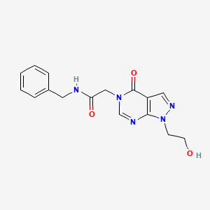 N-benzyl-2-[1-(2-hydroxyethyl)-4-oxopyrazolo[3,4-d]pyrimidin-5-yl]acetamide