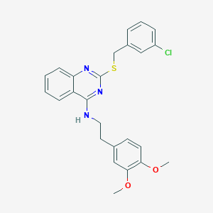 2-[(3-chlorophenyl)methylsulfanyl]-N-[2-(3,4-dimethoxyphenyl)ethyl]quinazolin-4-amine