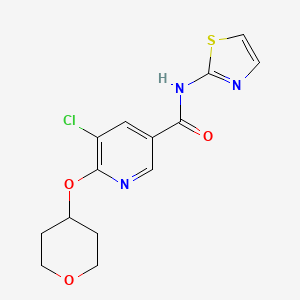 5-chloro-6-((tetrahydro-2H-pyran-4-yl)oxy)-N-(thiazol-2-yl)nicotinamide