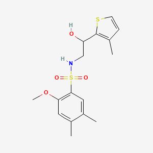 molecular formula C16H21NO4S2 B2953831 N-(2-羟基-2-(3-甲硫噻吩-2-基)乙基)-2-甲氧基-4,5-二甲基苯磺酰胺 CAS No. 1351601-28-9