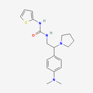 molecular formula C19H26N4OS B2953833 1-(2-(4-(Dimethylamino)phenyl)-2-(pyrrolidin-1-yl)ethyl)-3-(thiophen-2-yl)urea CAS No. 1172344-24-9