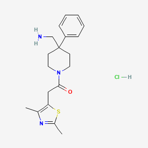 1-[4-(Aminomethyl)-4-phenylpiperidin-1-yl]-2-(2,4-dimethyl-1,3-thiazol-5-yl)ethanone;hydrochloride
