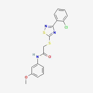 molecular formula C17H14ClN3O2S2 B2953835 2-((3-(2-chlorophenyl)-1,2,4-thiadiazol-5-yl)thio)-N-(3-methoxyphenyl)acetamide CAS No. 864919-25-5