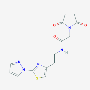 N-(2-(2-(1H-pyrazol-1-yl)thiazol-4-yl)ethyl)-2-(2,5-dioxopyrrolidin-1-yl)acetamide